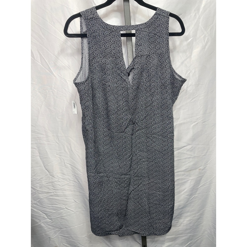 Old Navy Women's Black White Floral Print Sleeveless V Neck Keyhole Dress XL - Picture 2 of 5